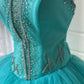 Pretty Turquoise Ball Gown Strapless Rhinestone Sequins Tulle Dress Quinceanera Dress 16 L302