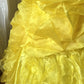 Chic Yellow Ball Gown Sweetheart Rhinestone Beaded Corset Tulle Dress Quinceanera Dress 16 L303