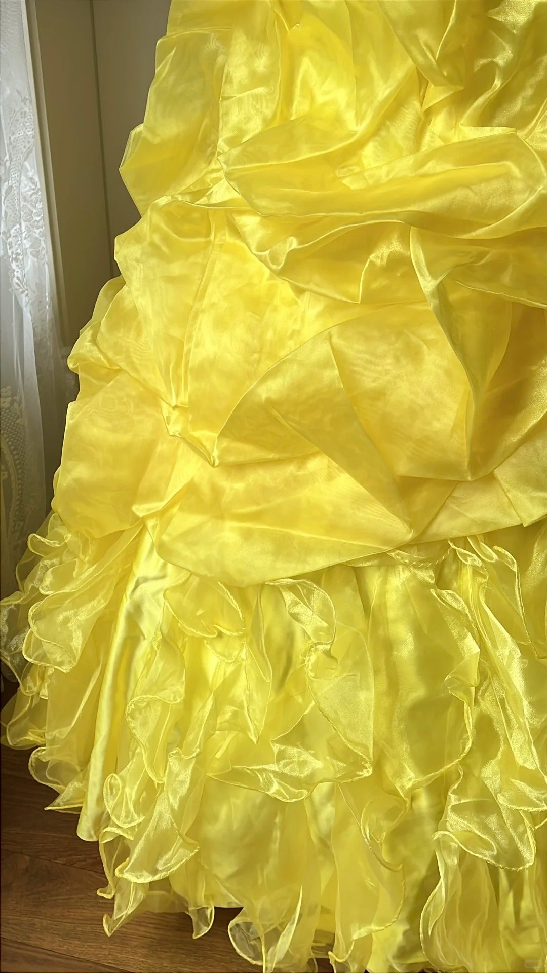 Chic Yellow Ball Gown Sweetheart Rhinestone Beaded Corset Tulle Dress Quinceanera Dress 16 L303