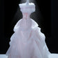 Dreamy Pink Ball Gown Off-The-Shoulder Embroidery Bow Tulle Dress Quinceanera Dress 16 L309