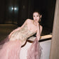 Gorgeous Pink Mermaid Sweetheart Appliques Rhinestone Tulle Dress Prom Dress Evening Dress L312