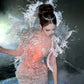 Fairy Blue Mermaid V-Neck Rhinestone Sequins Beaded Tulle Dress Prom Dress Evening Dress L313