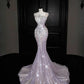 Pretty Pink Tulle Wedding Dress Square Sequins Rhinestone Detachable Overskirt Mermaid Ballroom Wedding Dress L315