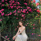 Elegant White A-Line Square Ruched Satin Dress Prom Dress Evening Dress L326