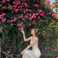 Elegant White A-Line Square Ruched Satin Dress Prom Dress Evening Dress L326