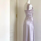Classy Purple Sheath Square Beaded Sequins Satin Dress Prom Dress Evening Dress L328