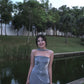Dreamy Blue A-Line Strapless Sequins Slit Tulle Dress Prom Dress Evening Dress L330