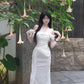 Elegant White Sheath Off-The-Shoulder Corset Chiffon Dress Prom Dress Evening Dress L355