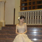 Sparkling Champagne A-Line Strapless Rhinestone Sequins Tulle Dress Prom Dress Evening Dress L360