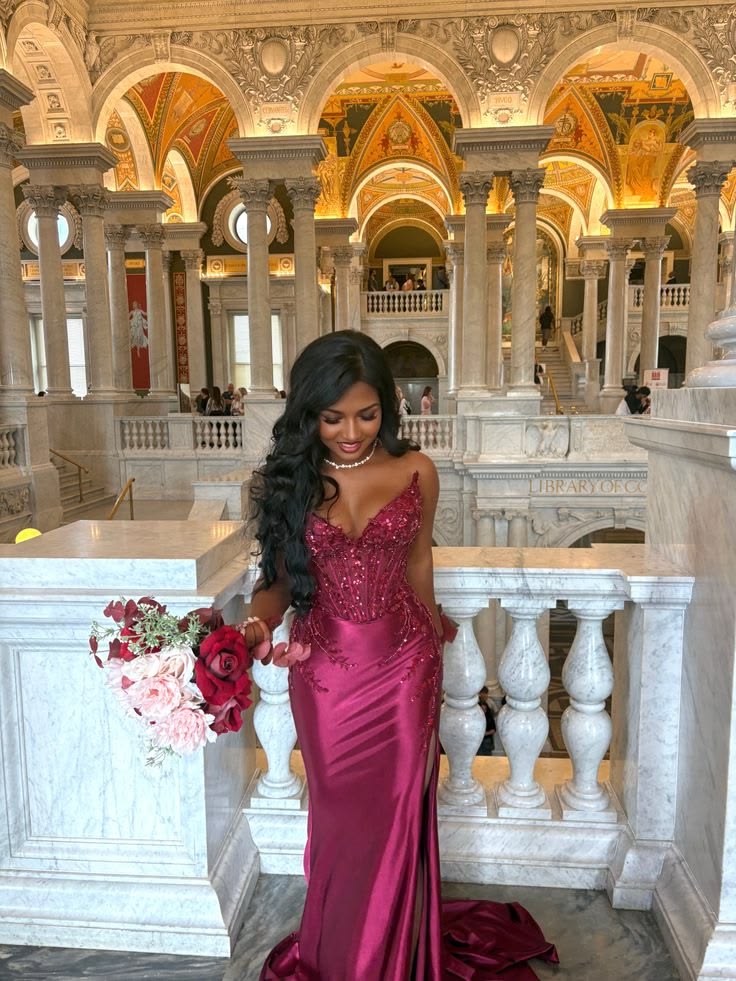 Luxurious Hot Pink Mermaid Sweetheart Sequins Lace Embroidery Satin Prom Quinceanera Dress L39