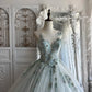 Dreamy Light Blue Ball Gown Sheer Straps Appliques Beaded Tulle Quinceanera Dress 16 L42