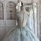 Dreamy Light Blue Ball Gown Sheer Straps Appliques Beaded Tulle Quinceanera Dress 16 L42