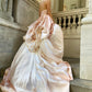 Pretty Champagne Satin Wedding Dress Sweetheart Ball Gown Ruched Floral Ballroom Wedding Dress L426