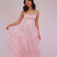 Sweet Light Pink A-Line Spaghetti Strap Lace Organza Dress Prom Dress Evening Dress L442