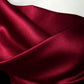 Romantic Burgundy Mermaid Asymmetrical Neck Ruched Satin Dress Prom Dress Evening Dress L455