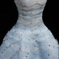 Dreamy Light Blue Ball Gown Strapless Sequins Beaded Tulle Dress Prom Quinceanera Dress 16 L463