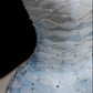 Dreamy Light Blue Ball Gown Strapless Sequins Beaded Tulle Dress Prom Quinceanera Dress 16 L463