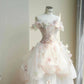 Princess Pink Ball Gown Strapless Appliques Rhinestone Tulle Dress Prom Quinceanera Dress 16 L466