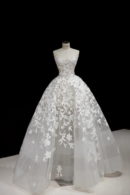 Pretty White Ball Gown Sweetheart Appliques Corset Tulle Dress Prom Quinceanera Dress 16 L468
