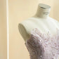 Sweet Light Pink Mermaid Sweetheart Appliques Sequins Tulle Dress Prom Dress Evening Dress L469