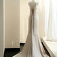 Chic Champagne Mermaid Strapless Appliques Rhinestone Satin Dress Prom Dress Evening Dress L470