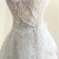 Pretty White A-Line Sweetheart Sequins Bow Lace Tulle Dress Prom Dress Evening Dress L480