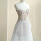 Pretty White A-Line Sweetheart Sequins Bow Lace Tulle Dress Prom Dress Evening Dress L480