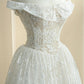Princess White Ball Gown Off-The-Shoulder Bow Lace Tulle Dress Prom Quinceanera Dress 16 L488