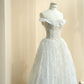 Princess White Ball Gown Off-The-Shoulder Bow Lace Tulle Dress Prom Quinceanera Dress 16 L488