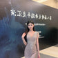 Luxurious Champagne Mermaid Dress V-Neck Rhinestone Tulle Dress Prom Dress L49