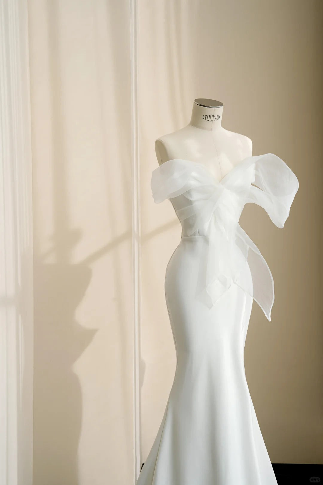 Elegant White Mermaid Sweetheart Bow Matte Satin Dress Prom Dress Evening Dress L490
