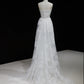 Pretty White Tulle Wedding Dress Strapless A-Line Lace Appliques Ballroom Wedding Dress L493