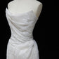 Pretty White Tulle Wedding Dress Strapless A-Line Lace Appliques Ballroom Wedding Dress L493