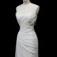 Modest White A-Line Off-The-Shoulder Peral Ruched Tulle Dress Prom Dress Evening Dress L497