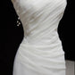 Modest White A-Line Off-The-Shoulder Peral Ruched Tulle Dress Prom Dress Evening Dress L497