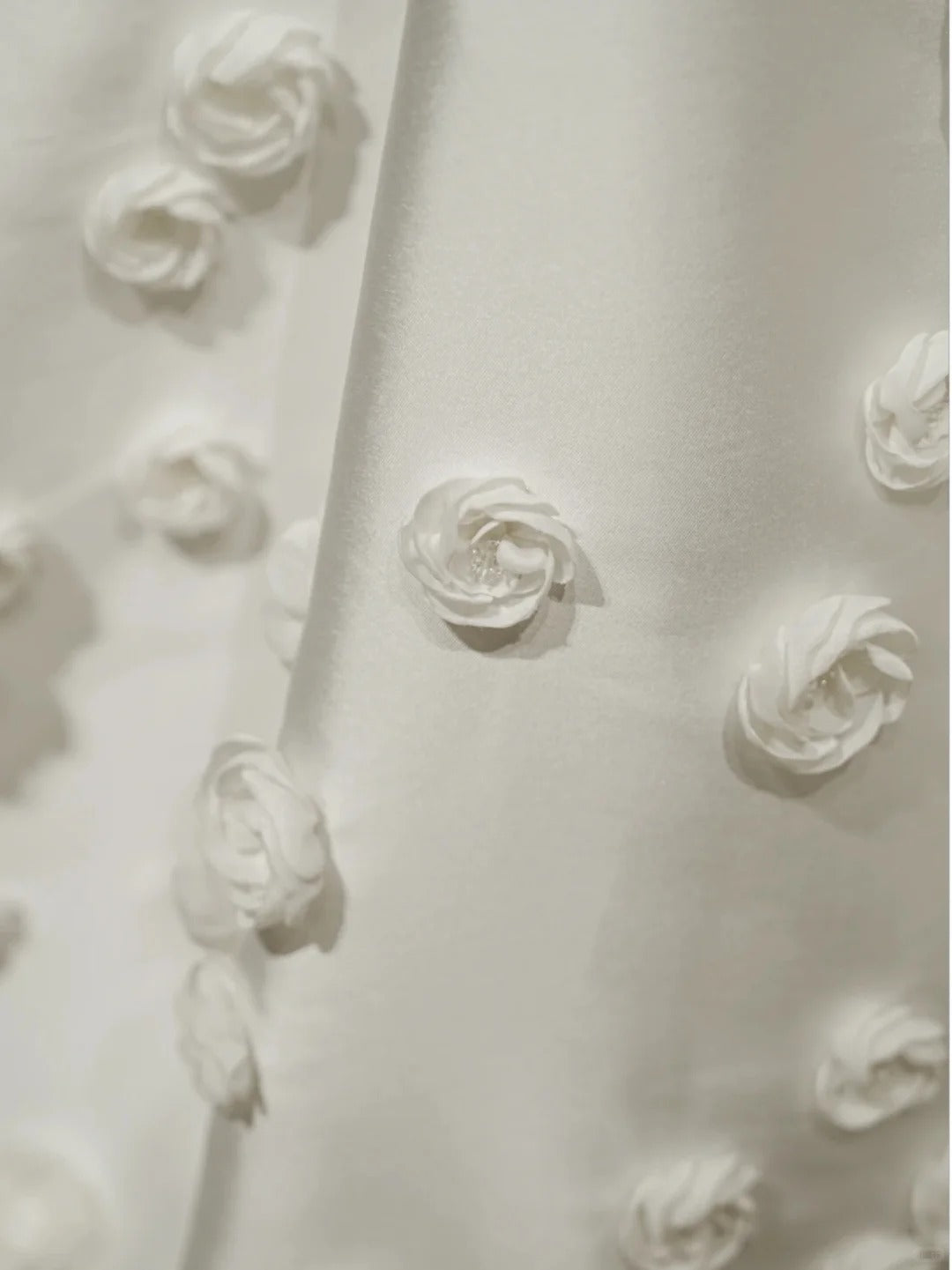 Elegant White Ball Gown Strapless Floral Appliques Matte Satin Dress Quinceanera Dress 16 L499