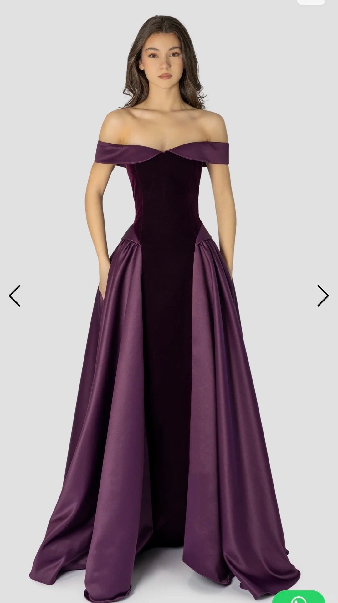 Classy Purple A-Line Dress Off-The-Shoulder Satin Dress Prom Dress L50