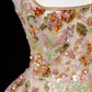 Pretty Champagne Ball Gown Square Embroidery Sequins Tulle Dress Quinceanera Dress 16 L502