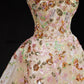 Pretty Champagne Ball Gown Square Embroidery Sequins Tulle Dress Quinceanera Dress 16 L502