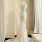 Pretty Nude Tulle Wedding Dress Spaghetti Strap Mermaid Lace Appliques Ballroom Wedding Dress L509