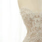 Feminine Cream Tulle Wedding Dress Sweetheart A-Line Lace Appliques Garden Wedding Dress L512