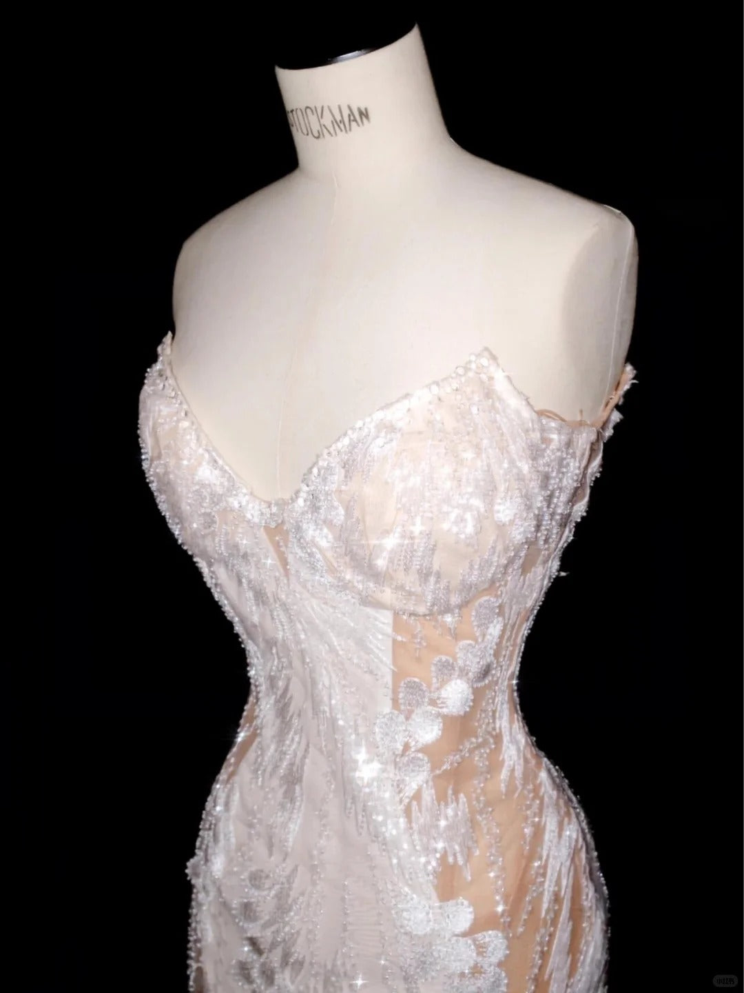 Princess White Tulle Wedding Dress Sweetheart Mermaid Appliques Beaded Ballroom Wedding Dress  L513