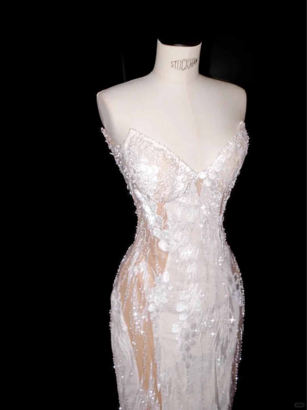 Princess White Tulle Wedding Dress Sweetheart Mermaid Appliques Beaded Ballroom Wedding Dress  L513