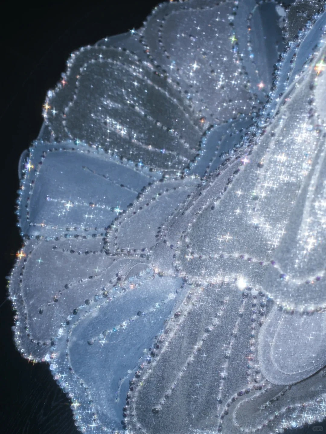 Fairy Light Blue Mermaid Strapless Rhinestone Tiered Tulle Prom Dress Evening Dress L518