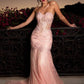 Pretty Pink Mermaid Sweetheart Appliques Beaded Sequins Lace Dress Prom Dress L55