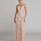 Feminine Pink Mermaid Sweetheart Appliques Beaded Sequins Lace Dress Prom Dress L56