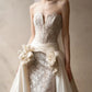 Pretty Ivory Tulle Wedding Dress Sweetheart A-Line Floral Lace Applique Garden Wedding Dress L561