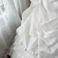 Chic White Ball Gown Strapless Bow Ruched Beaded Tiered Tulle Dress Quinceanera Dress 16 L567