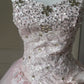 Princess Pink Ball Gown Sweetheart Bow Rhinestone Appliques Tulle Dress Quinceanera Dress 16 L573