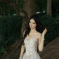 Sweet Light Pink A-Line Dress Spaghetti Straps Lace Jacquard Dress Prom Dress L67